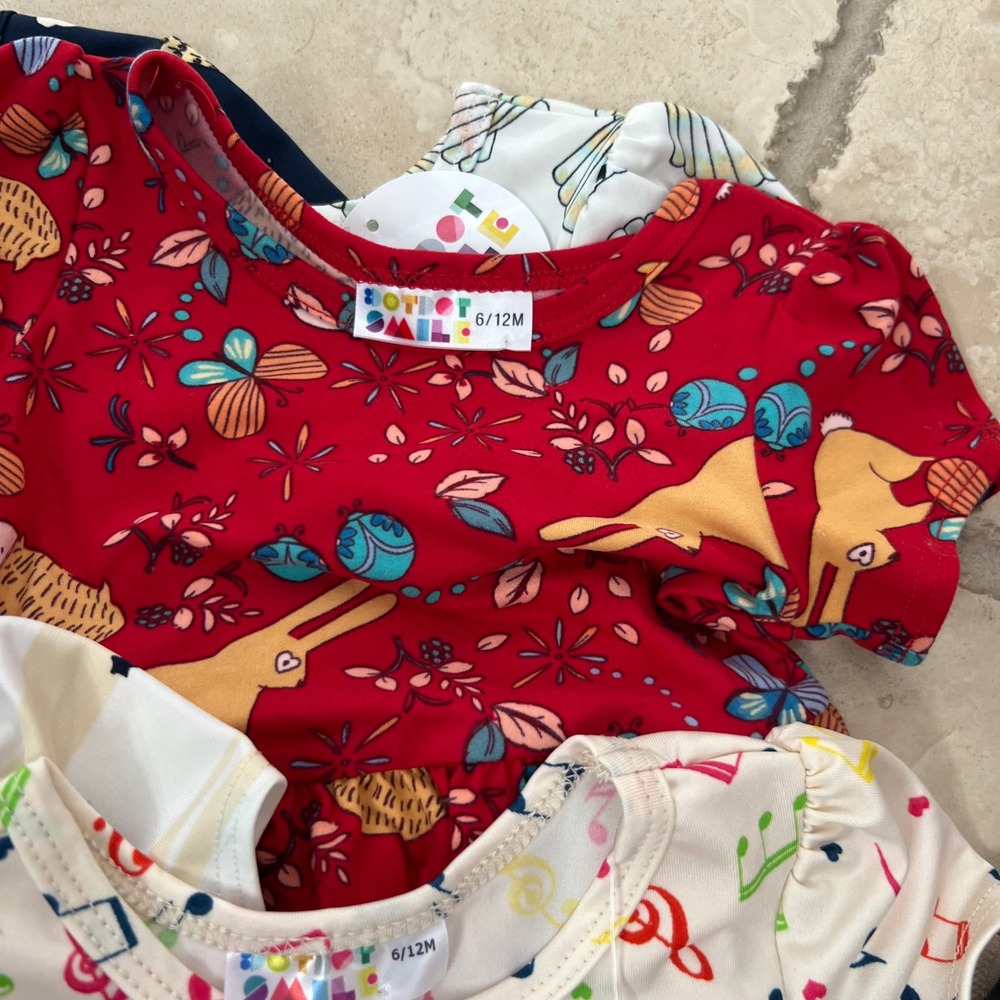 DotDotSmile Baby Girls 6/12M Bundle 10pc Dresses Leggings Mixed Prints Lot USA - Picture 8 of 12
